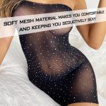 Sparkle Rhinestone Teddy Lingerie Set for Women