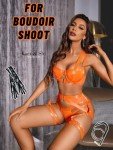 Kaei&Shi Plus Size Strappy Lingerie Set in Orange