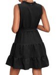 Black Sleeveless Ruffle Layered Tie Knot Dress