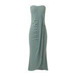 Women's Strapless Ruched High Waist Maxi Dress