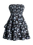WDIRARA Women's Floral Ruffle Hem Backless Dress