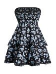 WDIRARA Women's Floral Ruffle Hem Backless Dress