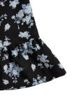 WDIRARA Women's Floral Ruffle Hem Backless Dress