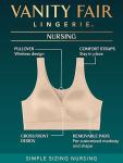 Vanity Fair Women's Maternity Nursing Breastfeeding: Wireless Pullover Lounge Sleep Bra, Available in Multipacks, Neutral, XX-Large