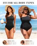 Holipick One Shoulder Swimsuit for Women-Black