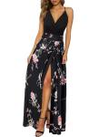 Newshows Womens Dresses Summer 2024 Wedding Guestes V Neck Teacher Outfits Casual Split Teacher Long Flowy Maxi Spring Dress Work 2023 (Floral 26, M)