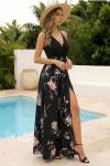 Newshows Womens Dresses Summer 2024 Wedding Guestes V Neck Teacher Outfits Casual Split Teacher Long Flowy Maxi Spring Dress Work 2023 (Floral 26, M)