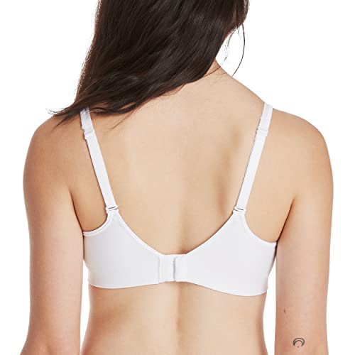 Hanes Womens Wireless Seamless Full-coverage Convertible T-shirt With Moisture-wicking Bra, White, Medium US