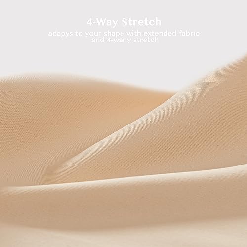 Gailife Deep V Bras for Women No Underwire Comfort Wireless Bralettes Adjustable Seamless Plunge Bra with Bra Extender -Nude,L