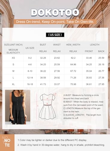 Dokotoo Womens Sundresses for Women 2024 Sleeveless Button Down Smocked Elastic Waist Ruffle Tiered Casual Cute Swing Mini Dress Summer Tank Sun Shorts Dress Beach Swimsuit Coverup Outfit Blue Small