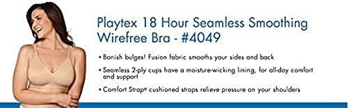 Playtex womens 18 Hour Seamless Smoothing Us4049 With 2-pack Option Full Coverage Bra, Nude, 46D US