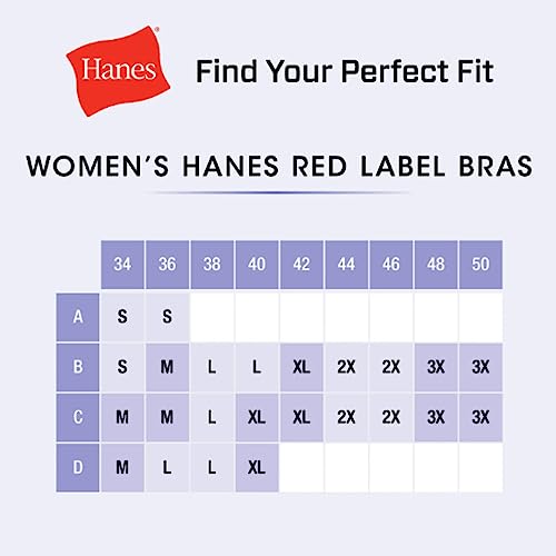 Hanes Women's Wireless T-Shirt, Moisture-Wicking Convertible Smoothing Bra, Full-Coverage, in The Navy Heather, XX-Large