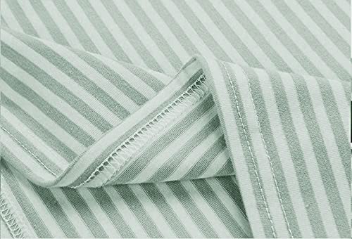 MEROKEETY Womens Summer Sleeveless Striped T Shirt Dress Casual Crew Neck Tie Waist Mini Dresses LightGreen