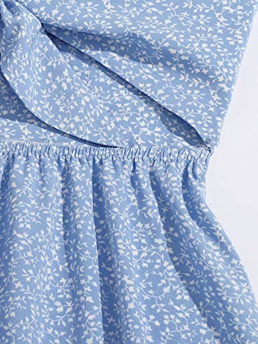 Floerns Women's Boho Floral Print Twist Front Cami A Line Mini Dress Bonnie Blue S