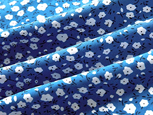 YOBECHO Womens Summer Sexy Sweetheart Collar Printed Ruffle Mini Dress Blue