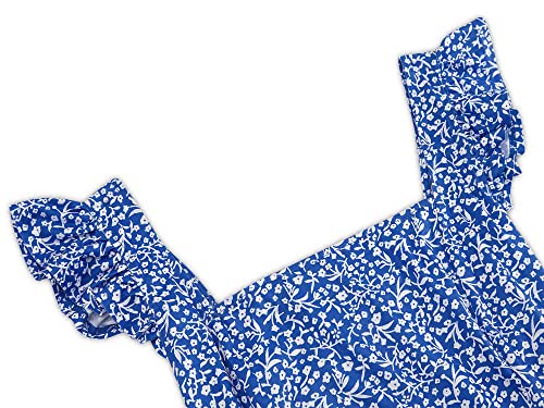 Loemes Summer Dresses Spring Dresses for Women 2024 Wedding Guest Dresses for Women Baby Shower Dress Mini Dresses for Women Sexy Large Floral Blue-2 …