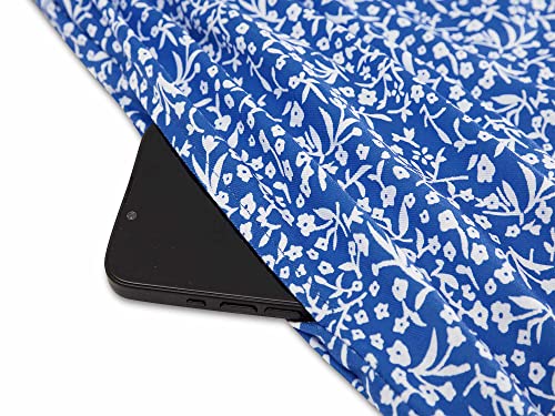 Loemes Summer Dresses Spring Dresses for Women 2024 Wedding Guest Dresses for Women Baby Shower Dress Mini Dresses for Women Sexy Large Floral Blue-2 …