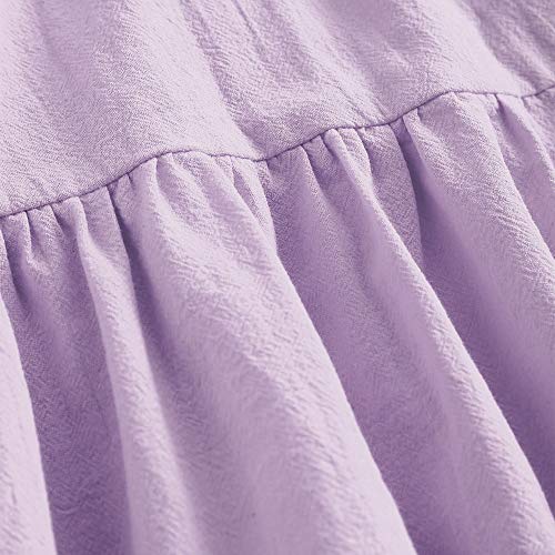 ZAFUL Women's Casual V Neck Summer Mini Dress Spaghetti Strap A-Line Short Dresses Backless Solid Color Sundress (A-f Purple,M)