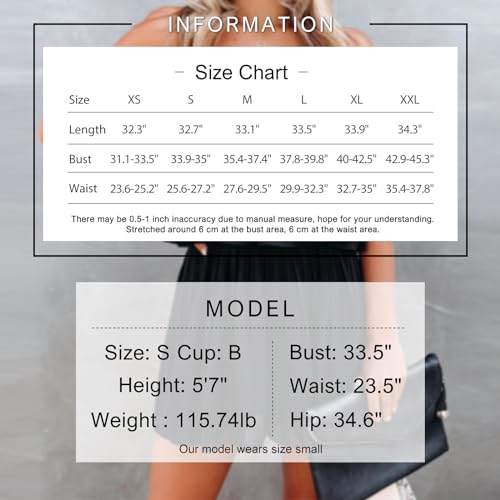 EXLURA Womens 2024 Summer Romper Dress Spaghetti Strap Pleated Fashion Short Jumpsuit Outfits