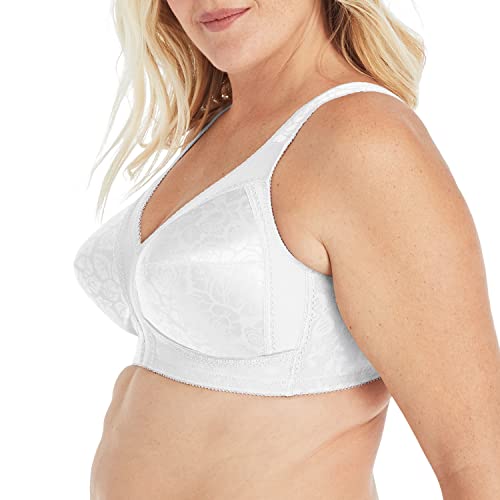 PLAYTEX Womens 18 Hour Comfort-strap Wireless Bra, Full-coverage With 4-way Trusupport, Single & 2-pack Bras, White, 40DDD US