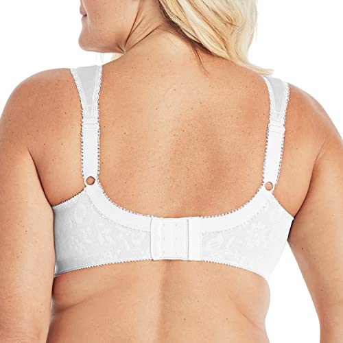 PLAYTEX Womens 18 Hour Comfort-strap Wireless Bra, Full-coverage With 4-way Trusupport, Single & 2-pack Bras, White, 40DDD US