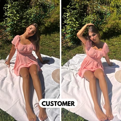 EXLURA Women's 2024 Summer Ruffle Short Sleeve Tie Back Romper Dress Square Neck A Line Cute Dressy Short Jumpsuits