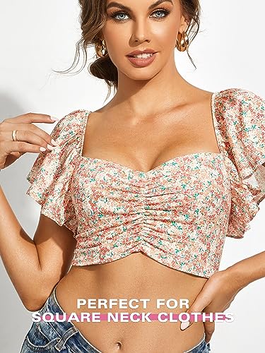 DOBREVA Women's Balconette Lace Bra See Through Demi Sheer Mesh Plus Size Underwire Black 38C