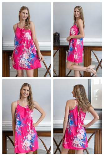 ULTRANICE Summer Dresses for Women 2024 Casual Sundress Spring Floral Outfits Clothes Beach Wedding Vacation Swimming Cover Ups Mini Spaghetti Strap V Neck Dress(Floral E,M)