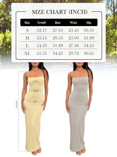 LILLUSORY Summer Dresses 2024 Womens Spring Fashion Long Dresses Casual Slip Bodycon Party Maxi Dress Sexy Birthday Sleeveless Backless Spaghetti Strap Dress Outfits Clothes Black