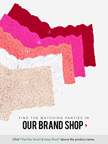 Smart & Sexy Women's Signature Lace Deep V Neck Wireless Bralette, Bralettes For Women With Support, and Bralette Pack Black Hue XXL