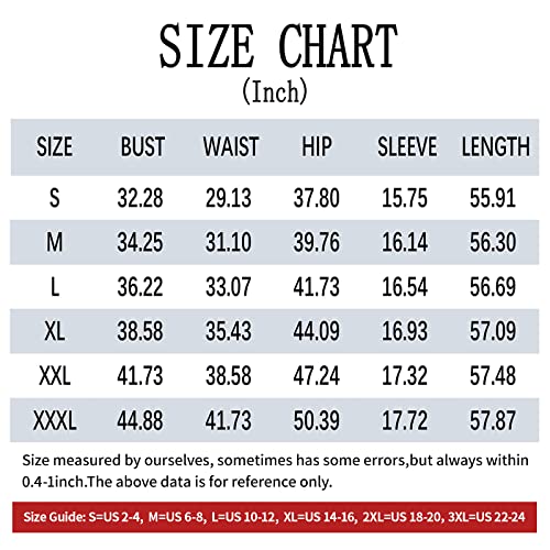 FANDEE Plus Size Maxi Dress for Women Summer Sundress V-Neck 3/4 Sleeve Multicoloured XX-Large