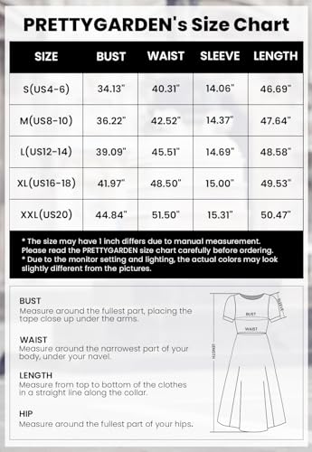 PRETTYGARDEN Summer Dress for Women 2024 Casual Short Sleeve Bow Tie V Neck Ruffle Midi Flowy Dresses (Beige,X-Large)