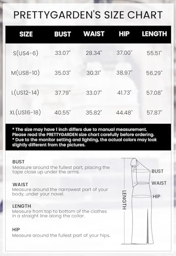 PRETTYGARDEN Women's Summer One Shoulder Long Formal Dresses Sleeveless Ruched Bodycon Wedding Guest Slit Maxi Dress (Black,Large)