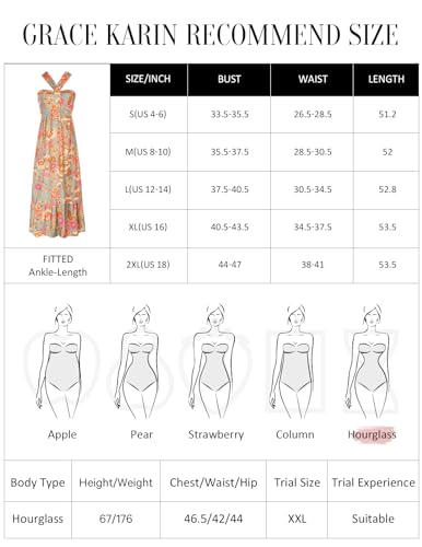 2024 Women's Summer Halterneck Flowy A Line Floral Maxi Long Dresses Multicolor S