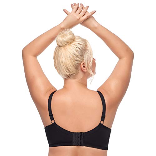 HSIA Minimizer Bras for Women Full Coverage Underwire Bras Plus Size,Lifting Lace Bra for Heavy Breast 40DDD Black