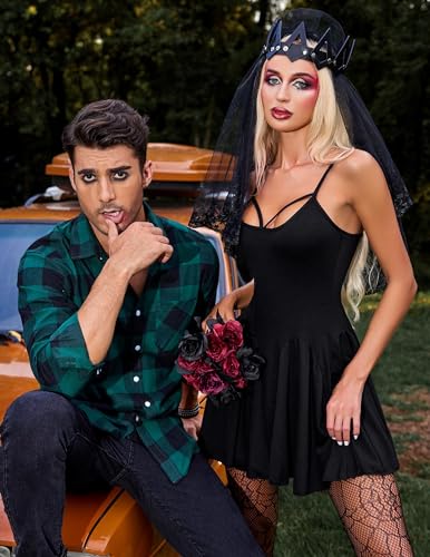 ADOME Sexy Dresses for Women Summer Mini Dresses Short Party Dress Spaghetti Strap Dress Slip Club Dress Ruffle Hem Summer Short Dress (Black,M)