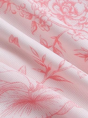 Milumia Women's Floral Print Tie Front Spaghetti Strap Cami Dress V Neck Flare Mini Sun Dresses Pink X-Small