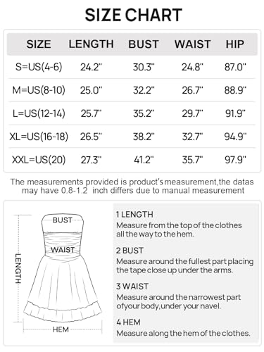 MEROKEETY Women's 2024 Summer Strapless Tube Dress Sexy Off Shoulder Ruffle Tiered Flowy Mini Dresses, Black, XL