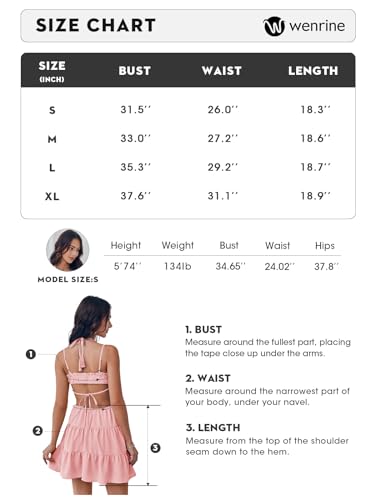 Wenrine Women's Summer Beach Mini Dress Adjustable Spaghetti Straps Sexy Backless Tiered Sleeveless Boho Dresses Black