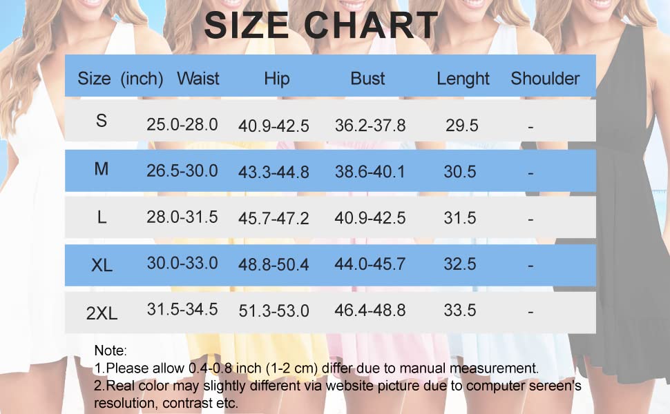 Febriajuce Womens Summer Mini Dress Loose Ruffle Deep V-Neck Backless Strap Solid Casual Short Dresses with Pockets White