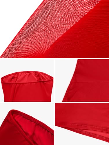 XXTAXN Women's Sexy Tube Sleeveless Bodycon Cocktail Party Mini Dress Red