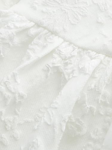 Floerns Women's Elegant Strapless Jacquard Flare Hem Mini Tube Dress A White S