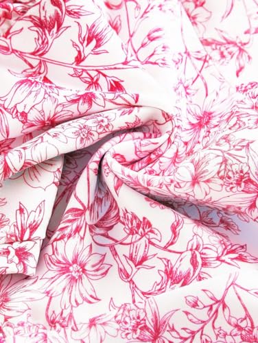 Narecte Summer Dresses for Women 2024,Tie Backless Mini Dress,Halter Dress,Floral Print Short Dresses,Ruffle Trim Casual Dresses Pink L