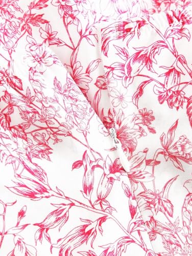 Narecte Summer Dresses for Women 2024,Tie Backless Mini Dress,Halter Dress,Floral Print Short Dresses,Ruffle Trim Casual Dresses Pink L