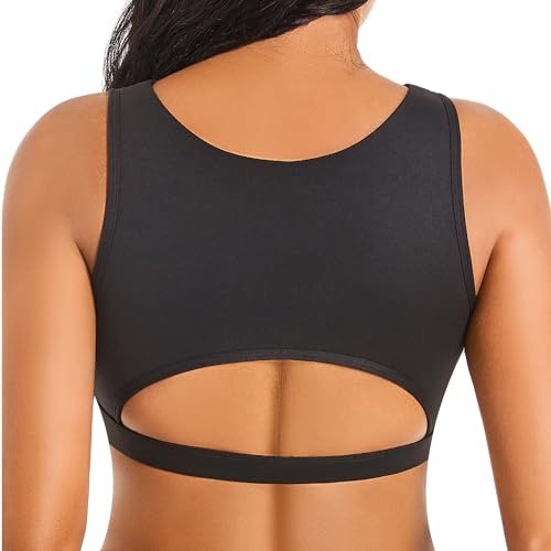 Push up Sports Bra for Women Sexy Hollow Crop Tops with Removable Cups Yoga Workout Fitness Yoga Bra Medium Support Black Medium