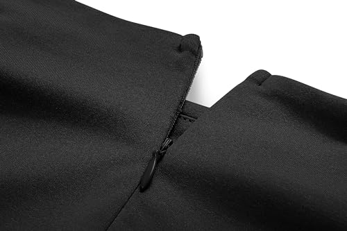 MIROL Women's Sleeveless Bodycon Maxi Dress 2024 Mock Neck Ruched Side Slit Long Tank Dress Black