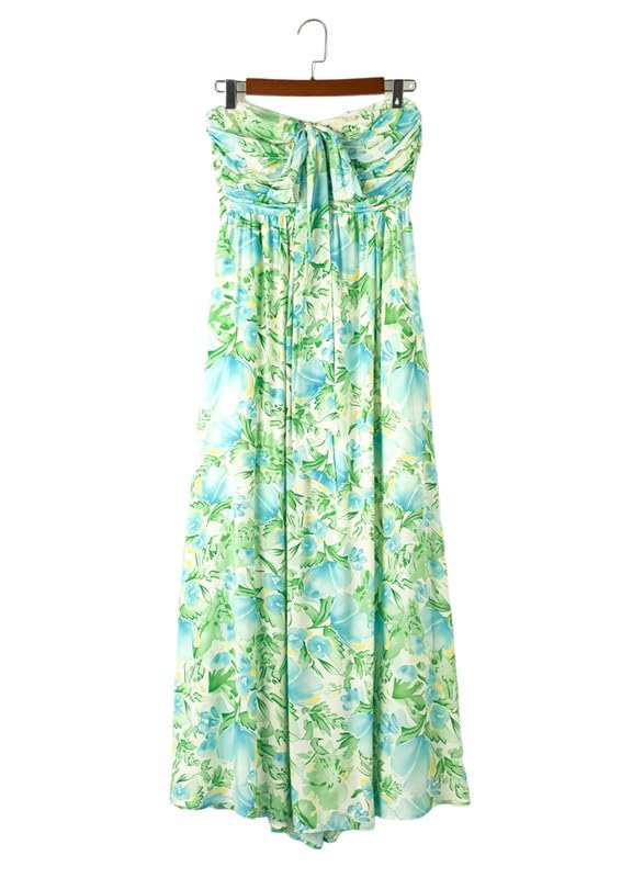 Dokotoo Womens 2024 Formal Dresses Elegant Sleeveless Pleat Fashion Bridesmaid Wedding Guest Green Dresses Sexy Backless Halter Neck Casual Boho Sundress Flowy A-Line Maxi Dress Small