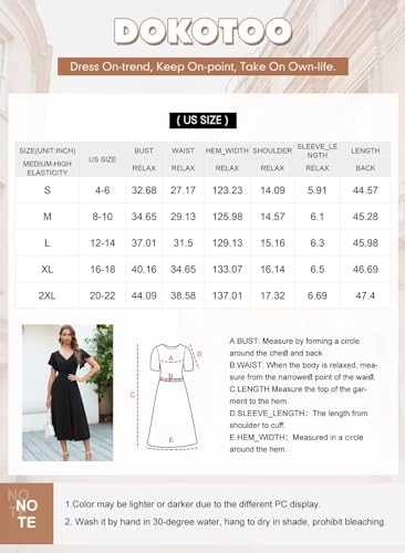 Dokotoo Cocktail Dresses for Women Wedding Guest Midi 2024 Flowy Cocktail Long Dresses Navy Blue XL