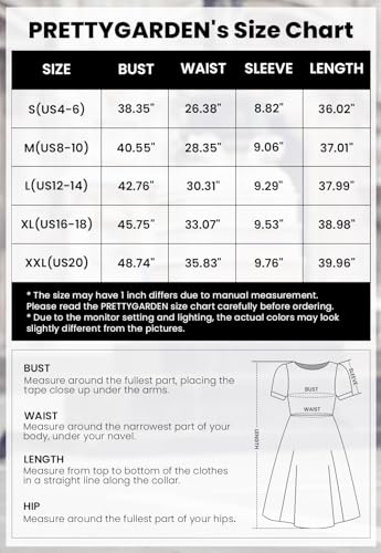 PRETTYGARDEN Womens 2024 Summer Short Dress V Neck Short Sleeve A Line Hollow Out Lace Ruffle Cute Casual Beach Party Dresses (Pink,Large)