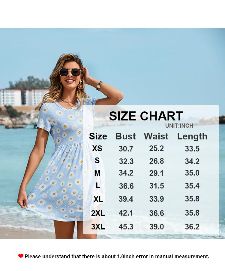 LONGYUAN Womens Casual Short Sleeve Dresses Loose Comfy Swing Sundress with Pockets Black Medium